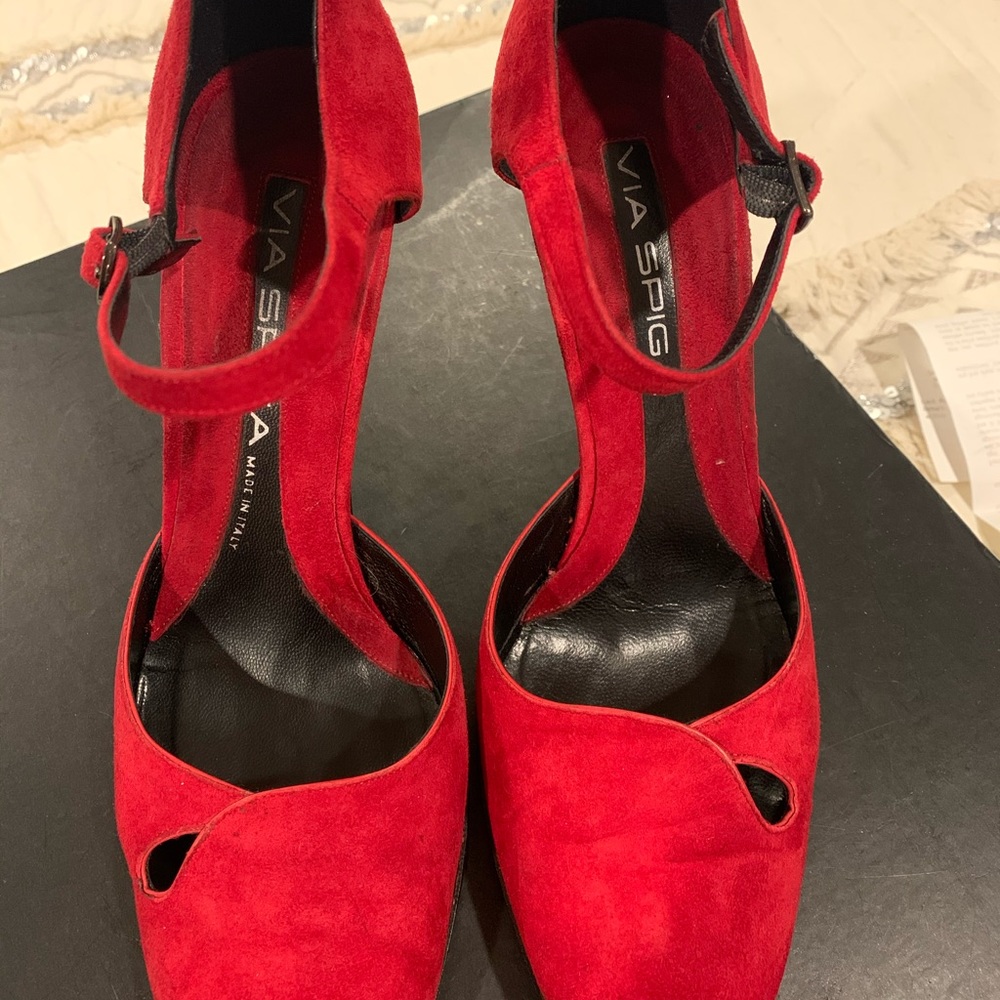 Via Spiga Red Suede Shoes